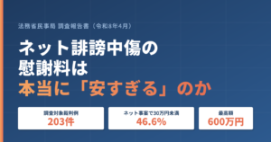ネット誹謗中傷の慰謝料は本当に「安すぎる」のか――法務省調査が暴いた“30万円の壁”